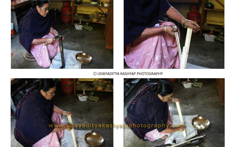 Sunga Pitha making ready to eat 